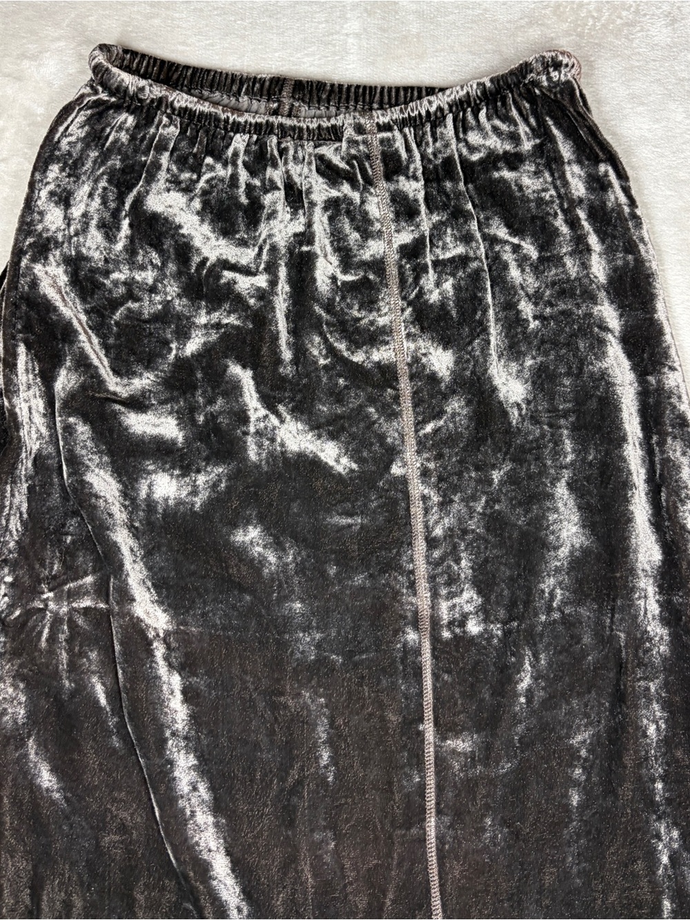 Vintage J.Jill Grey Silver Velvet Whimsigoth Maxi Skirt Size Medium - Picture 11 of 14